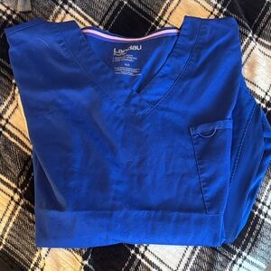 Landau Royal Blue V-Neck Scrub Top